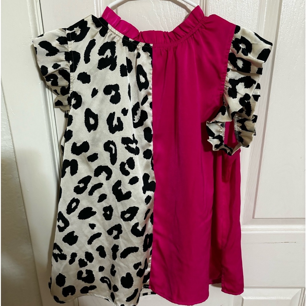 Pink & Cheetah Blouse